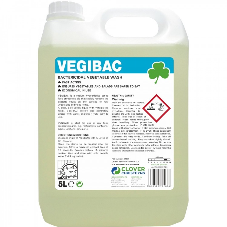 Clover Chemicals Vegibac - Bactericidal Vegetable Wash (234)